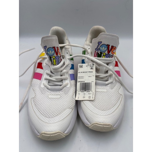 Adidas‎ ZX 1K Boost Pride Colors Sneakers, New. Sz 8 - Picture 4 of 13